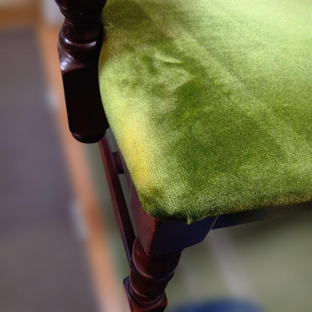 オールドカリモクbackrest-rattan モケットグリーンkarimoku