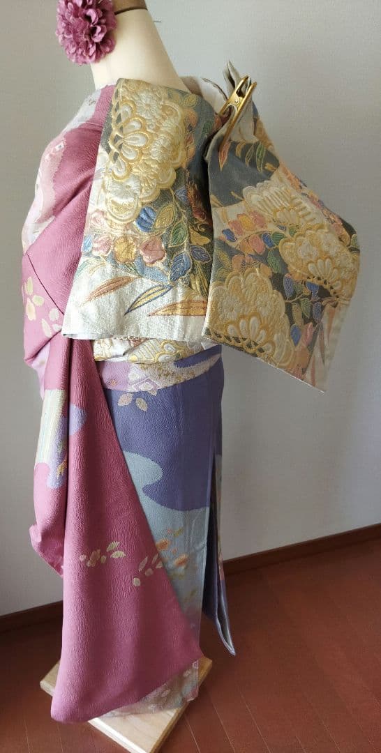 ma-ko様　401.儚く可愛い　振袖7点セット　正絹　フルセット　成人式