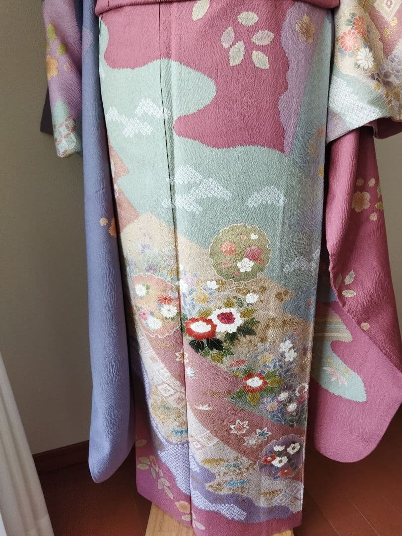 ma-ko様　401.儚く可愛い　振袖7点セット　正絹　フルセット　成人式