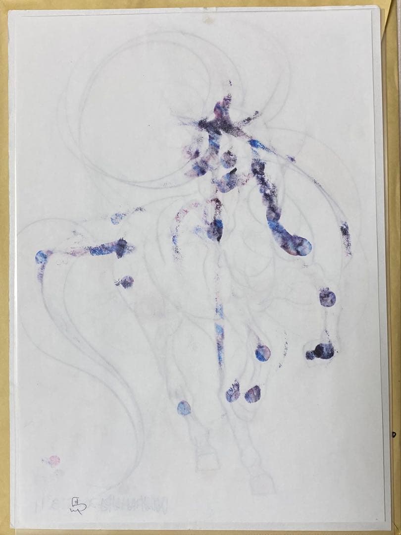 真作 木原千春 5分間 ドローイング chiharu kihara 馬