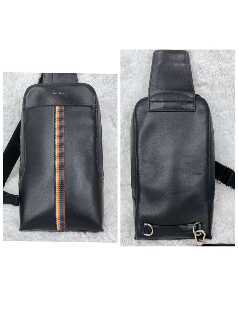 ✨美品✨ポールスミス ボディバッグ エンブロイストライプ柄 レザー ショルダー