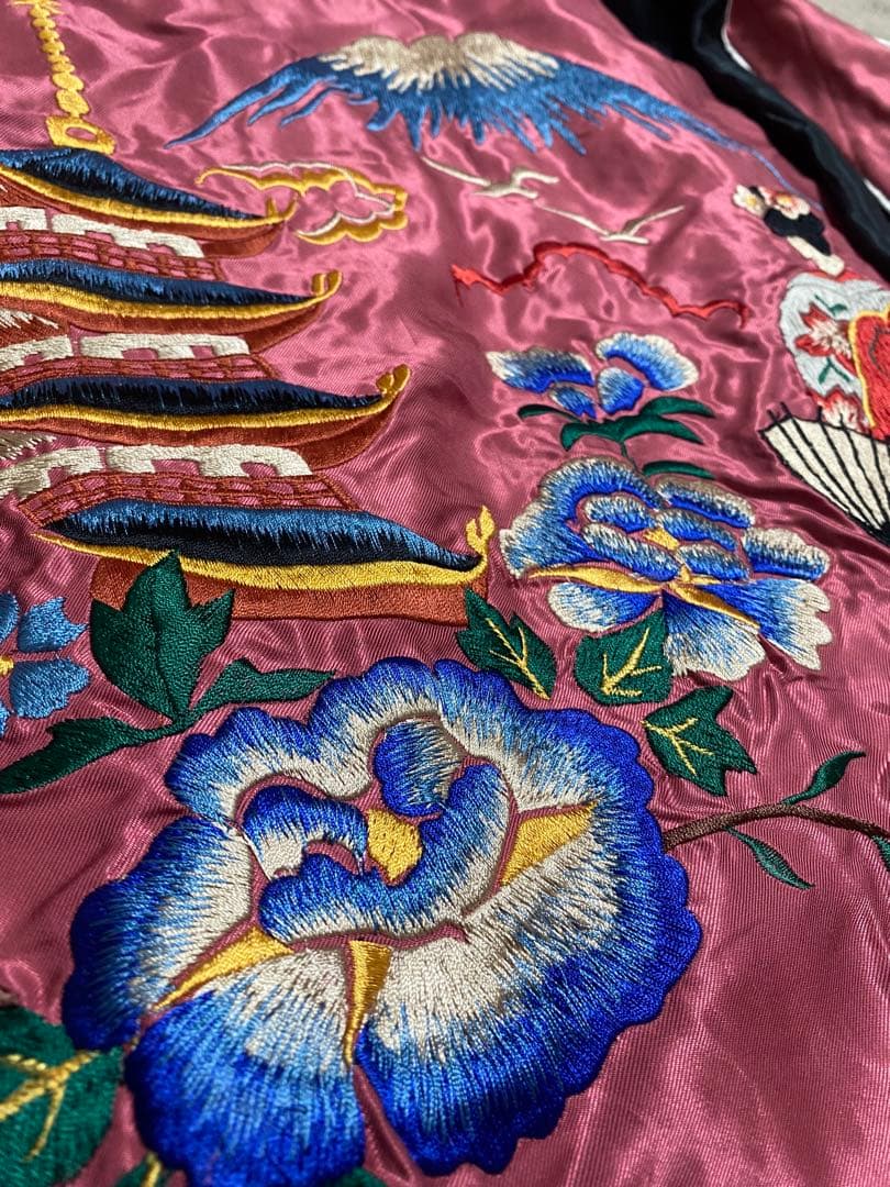 TAILOR 東洋 日本限定 虎 富士 スカジャン ２面用 サテン 芸者