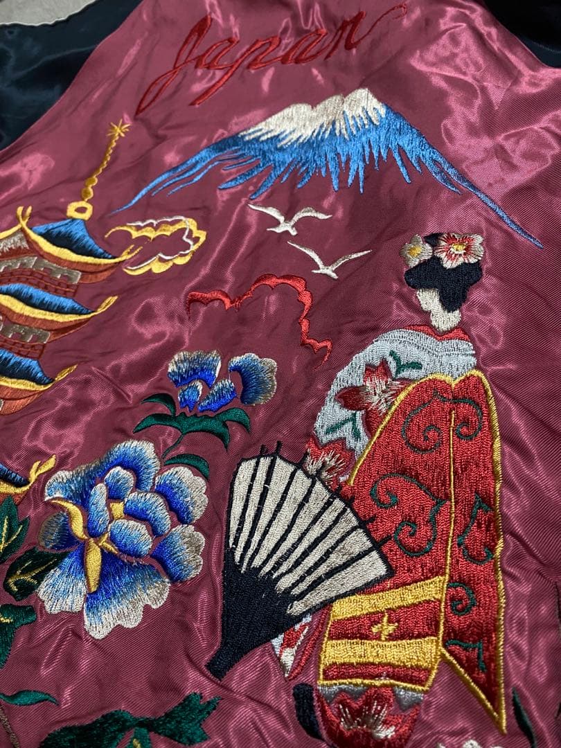 TAILOR 東洋 日本限定 虎 富士 スカジャン ２面用 サテン 芸者