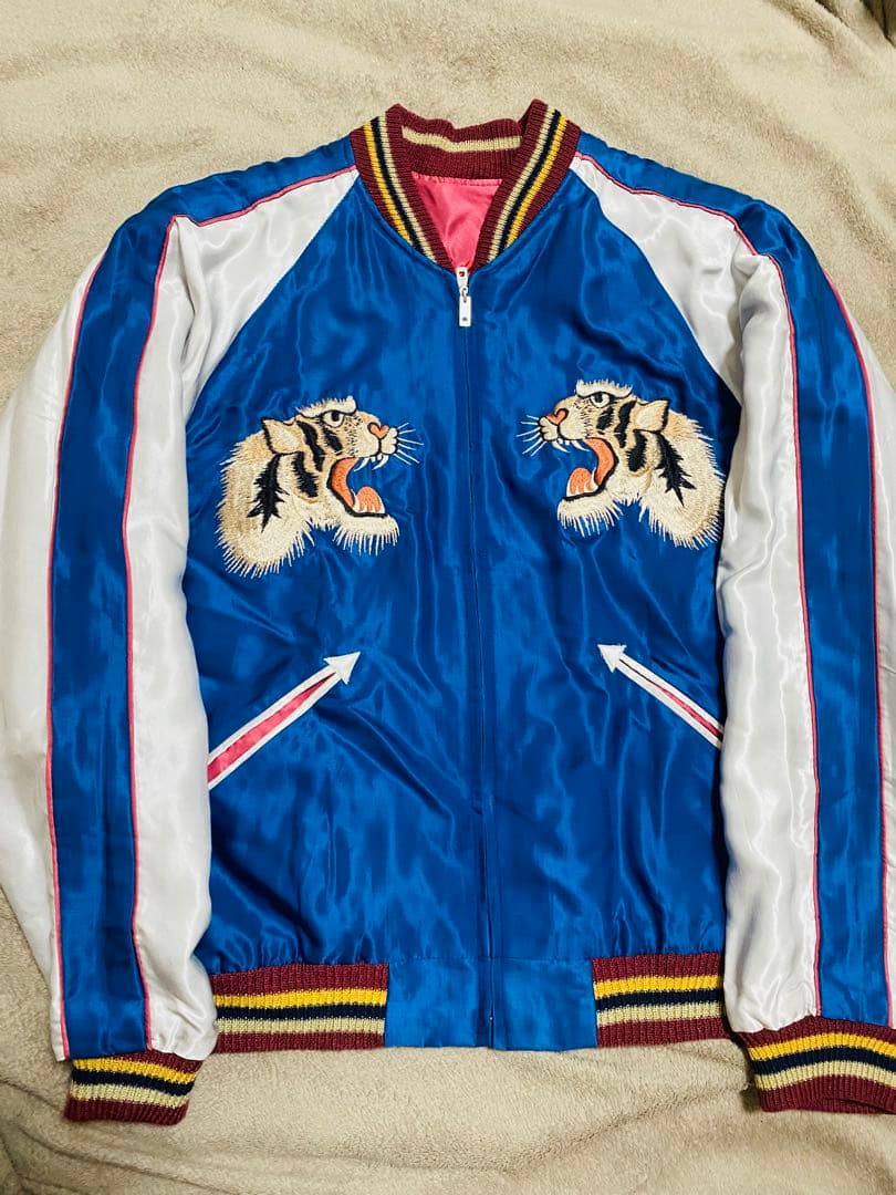 TAILOR 東洋 日本限定 虎 富士 スカジャン ２面用 サテン 芸者