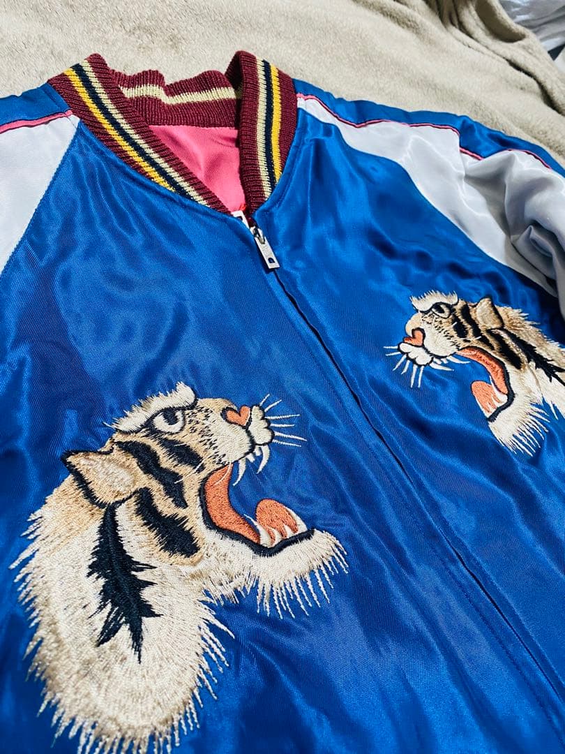 TAILOR 東洋 日本限定 虎 富士 スカジャン ２面用 サテン 芸者