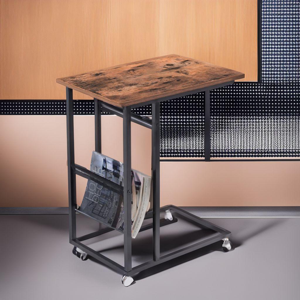 キャスター付き 収納バッグ サイドテーブル コの字型デザイン