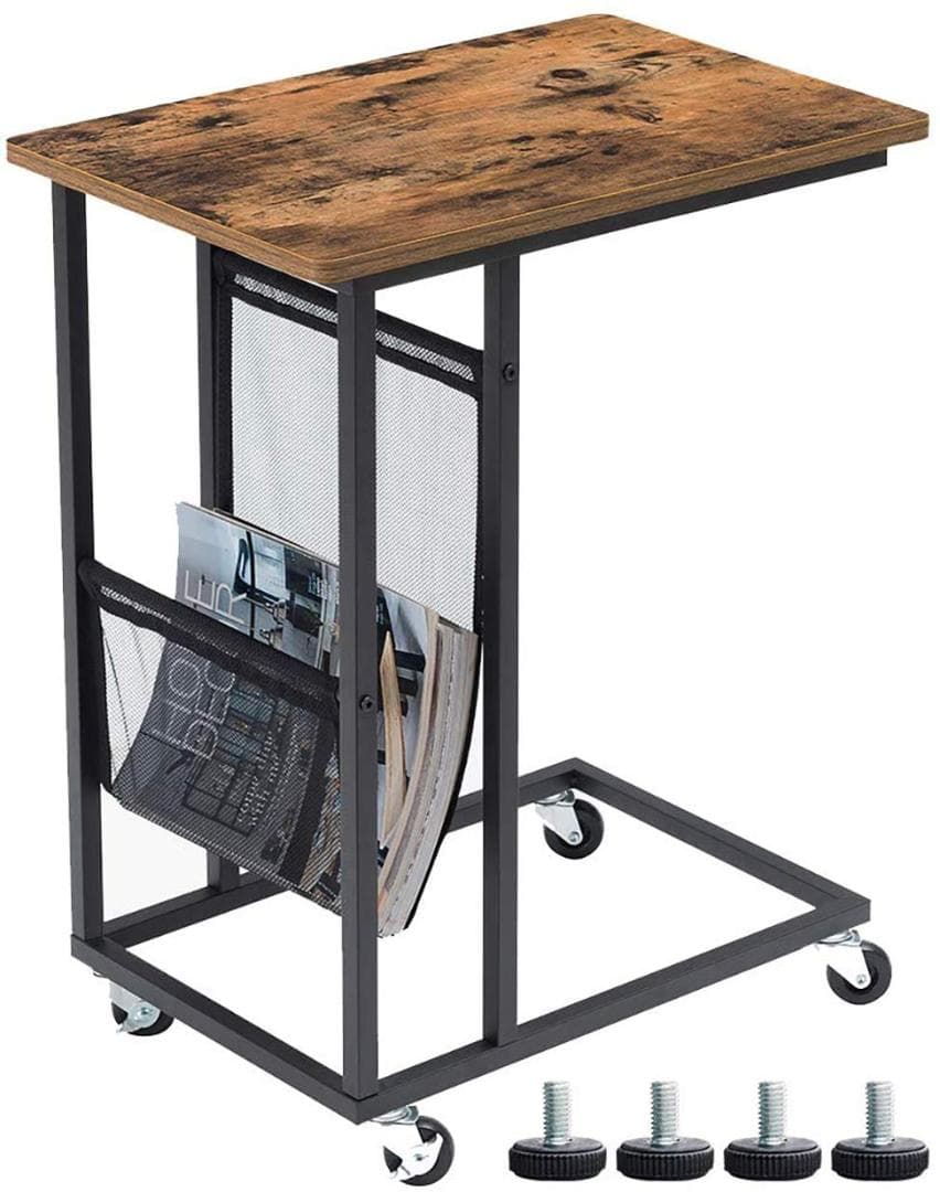 キャスター付き 収納バッグ サイドテーブル コの字型デザイン