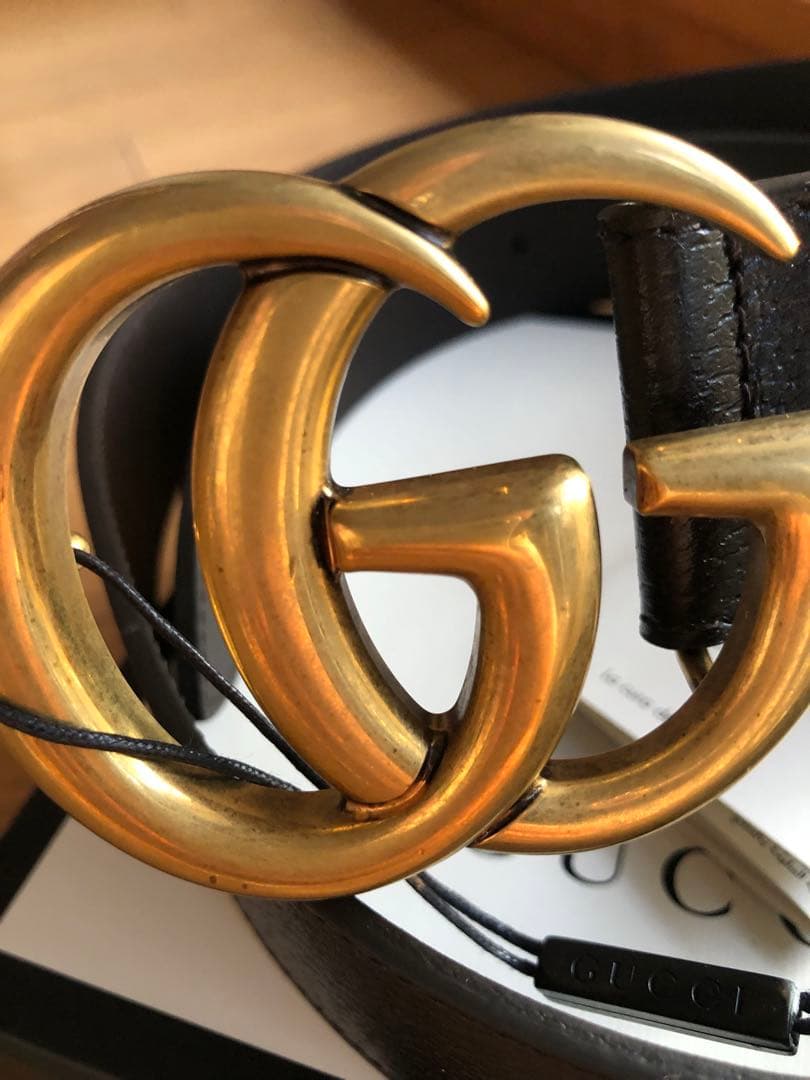 GUCCI 茶色レザーベルト 幅約4cm 11様こ専用です。