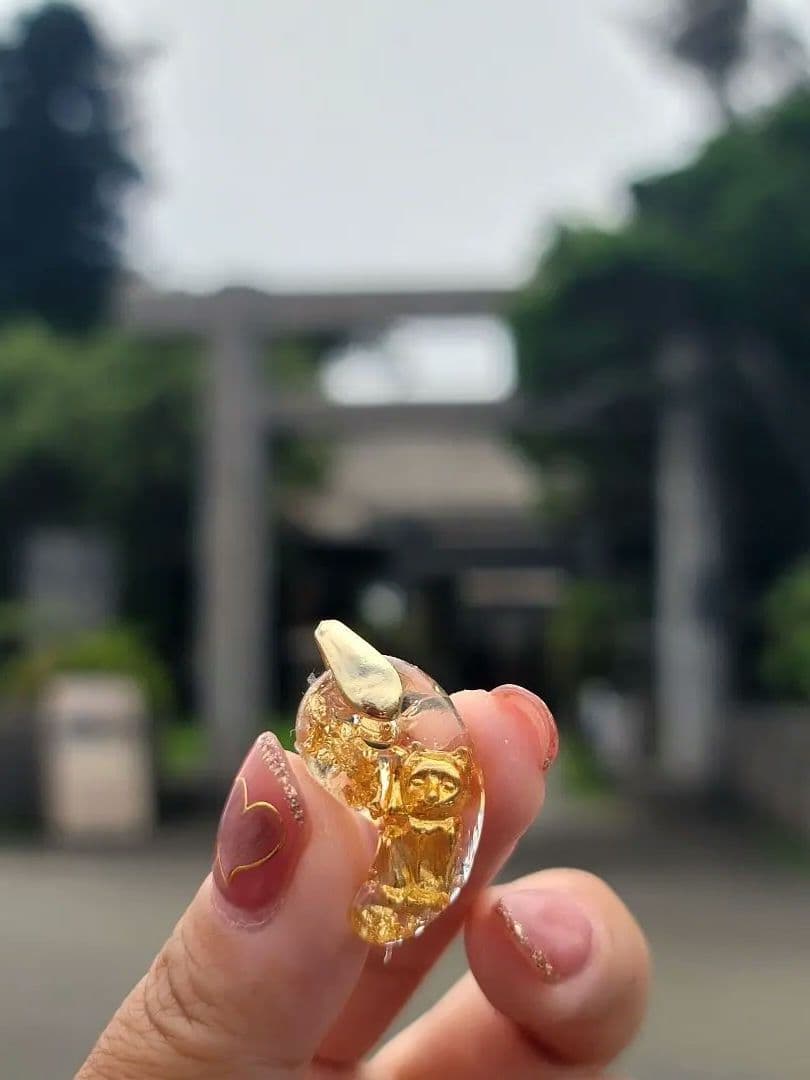 宮古での金運コイコイ招き猫勾玉オルゴナイト