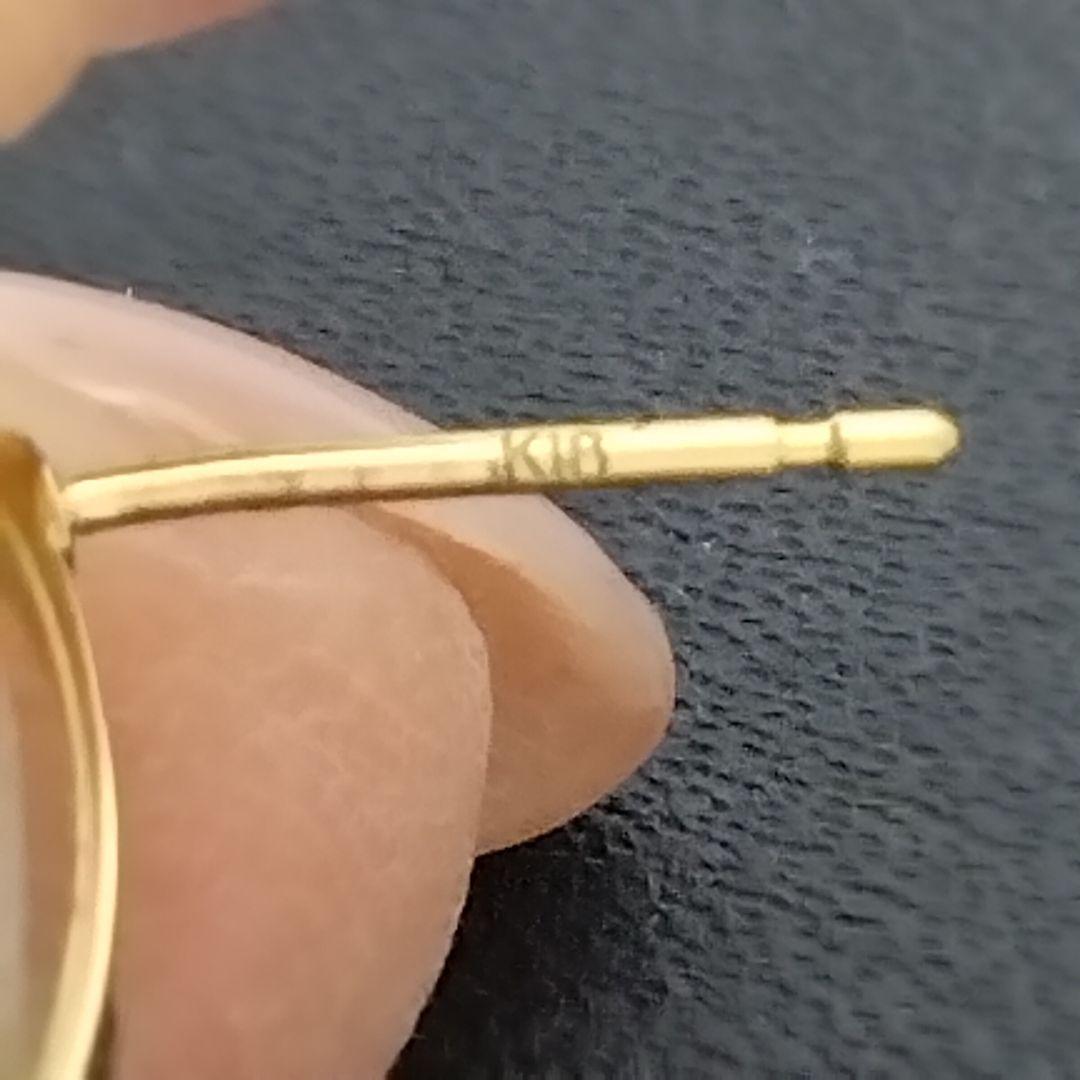 K18◯マベパール◯ピアス✨シンプル綺麗✨K18製シリコン留め具新品