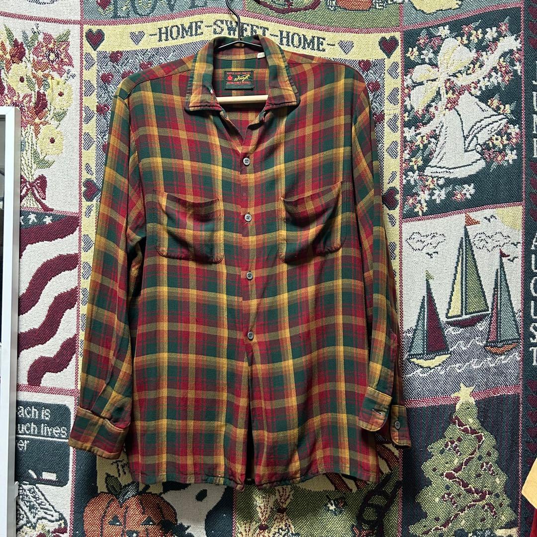 は*司様 50～60s チェックレーヨンシャツ