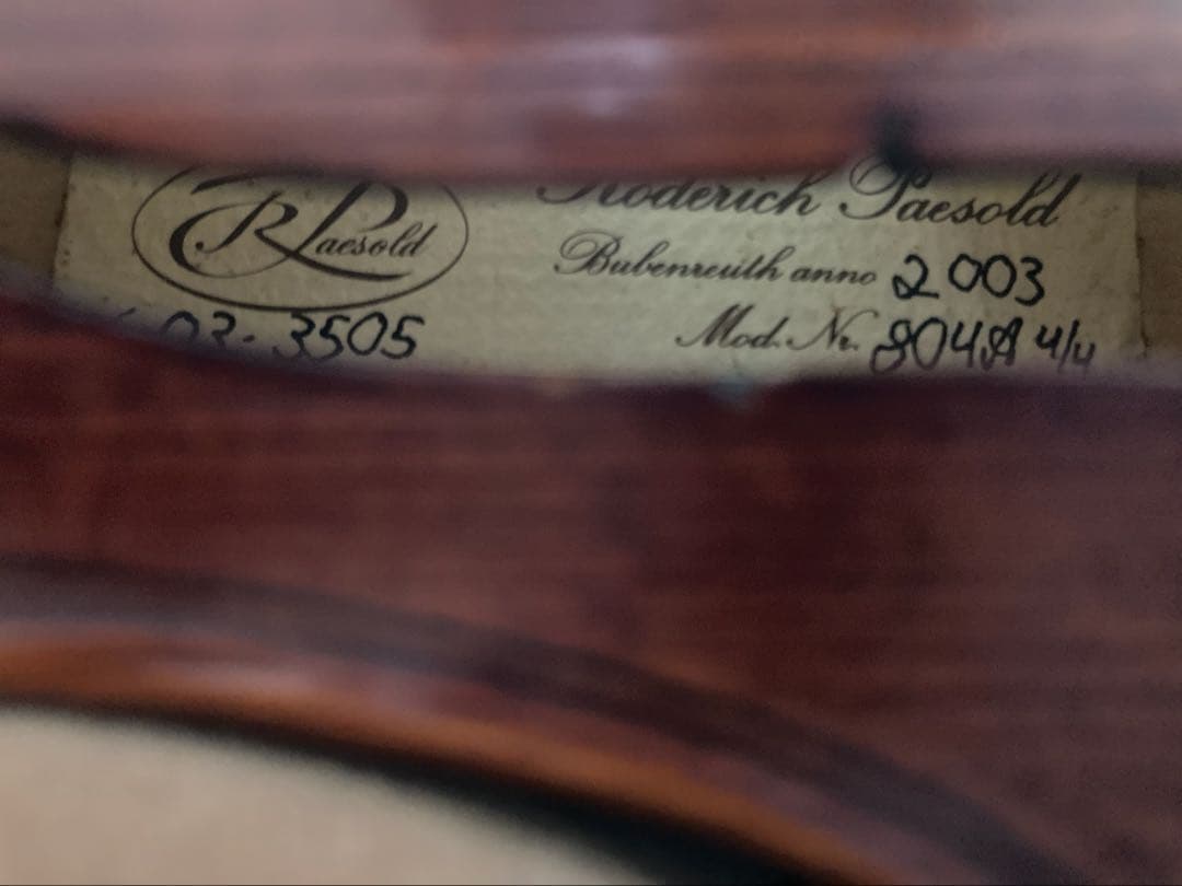 【銘器】R.Paesold No.804A バイオリン 4/4