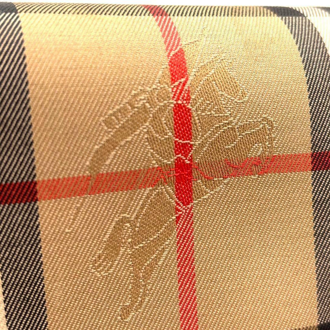 【美品】バーバリー ボストンバッグ ノバチェック ホースロゴ レザー キャンバス