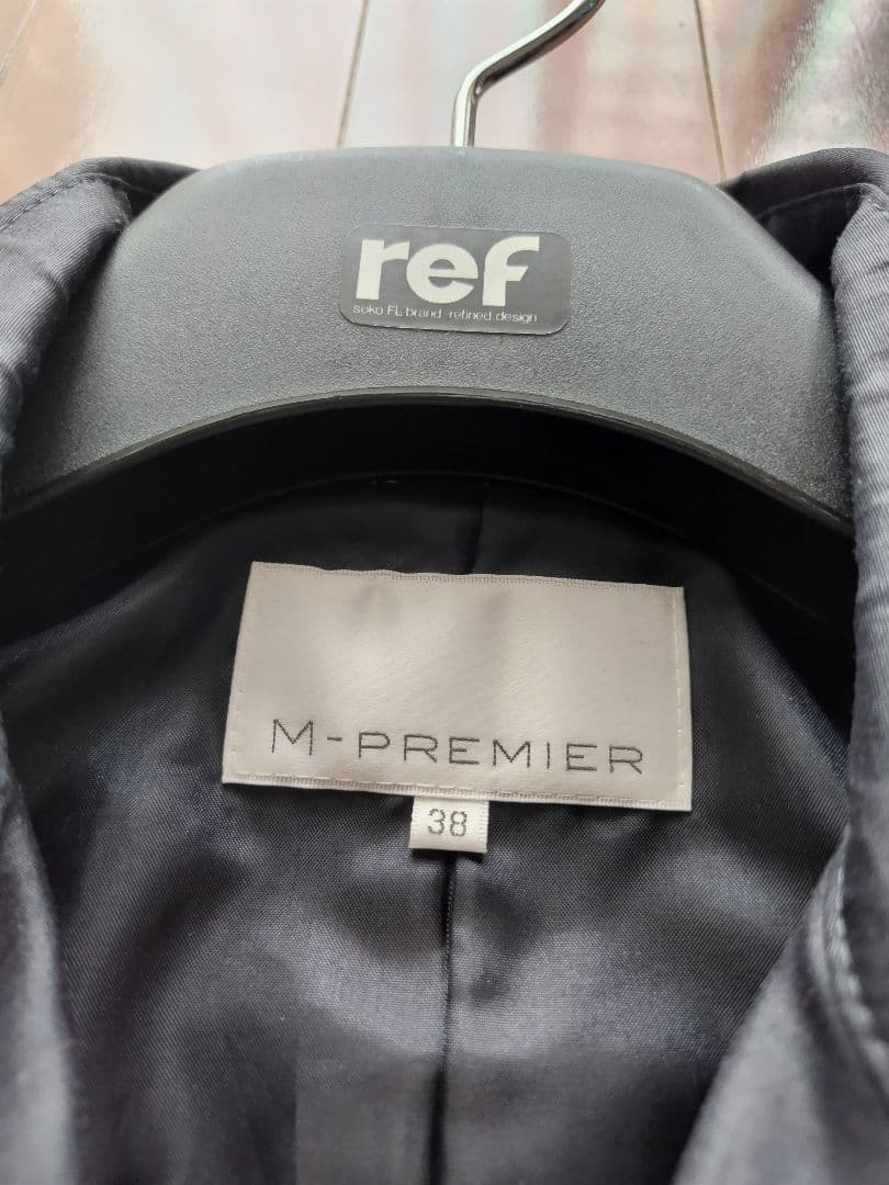 エムプルミエ　ロングトレンチコート　ネイビー