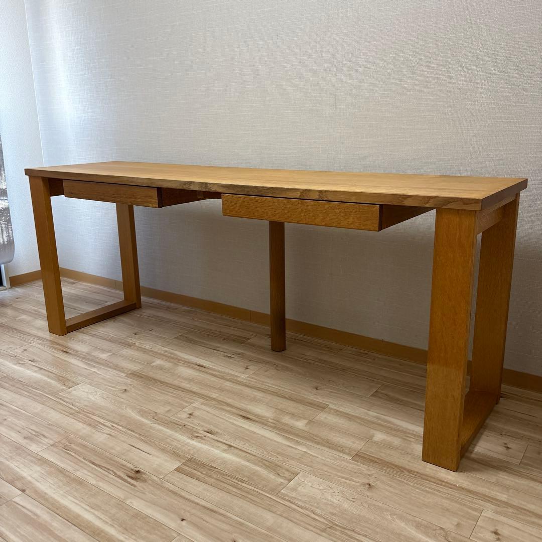 飛騨産業　HIDA 勉強机　引き出し2コ　　180cm×46cm 補助脚付き