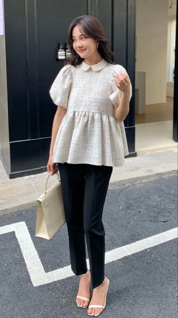 birthdaybash パールボタン　ペプラム　トップス　新品