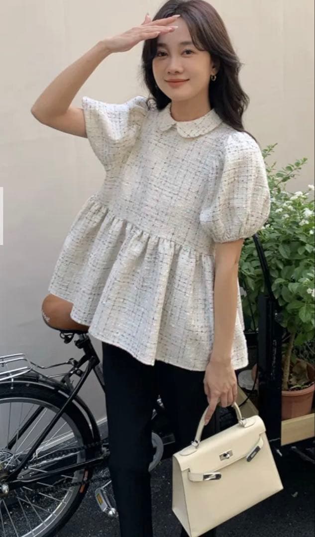 birthdaybash パールボタン　ペプラム　トップス　新品