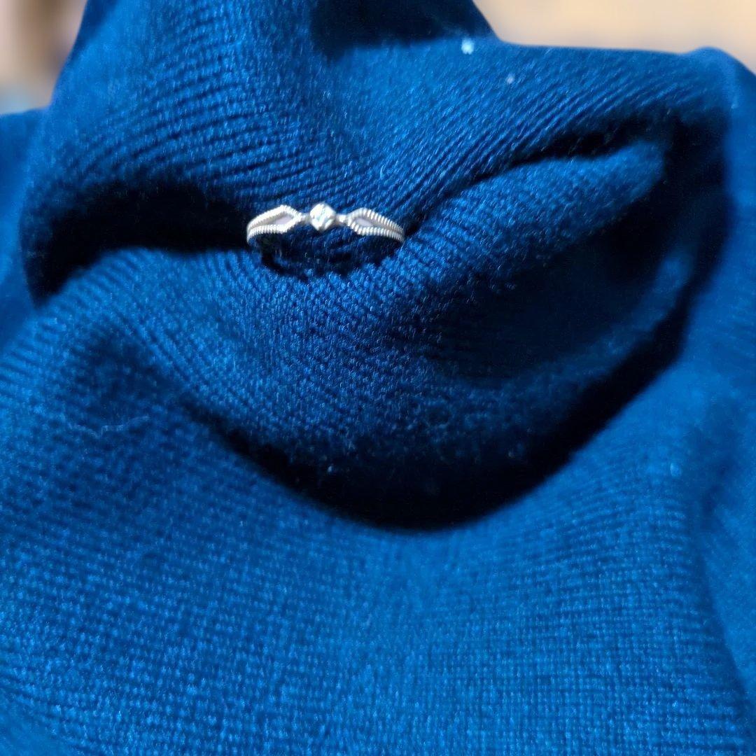 １月末まで！！【ete】Ｋ１８イエローゴールドダイヤリング　９号