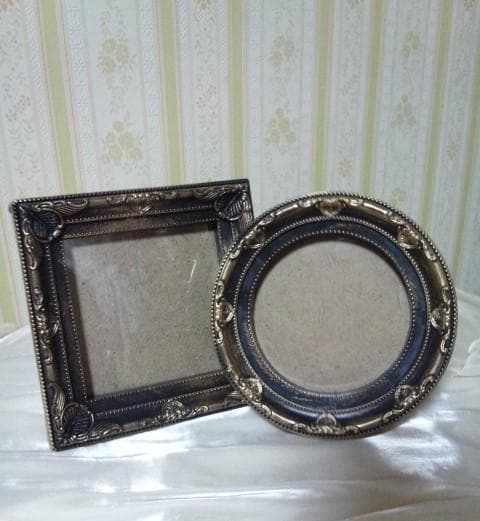 ２個セット☆ クラシカル フォトフレーム ＊ ブラック ゴールド c