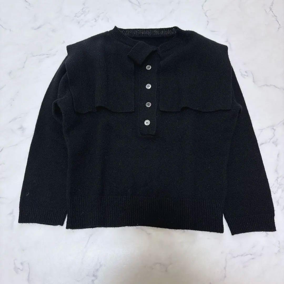 【美品】cygne シーニュ Elise セーラーリボンニット ブラック