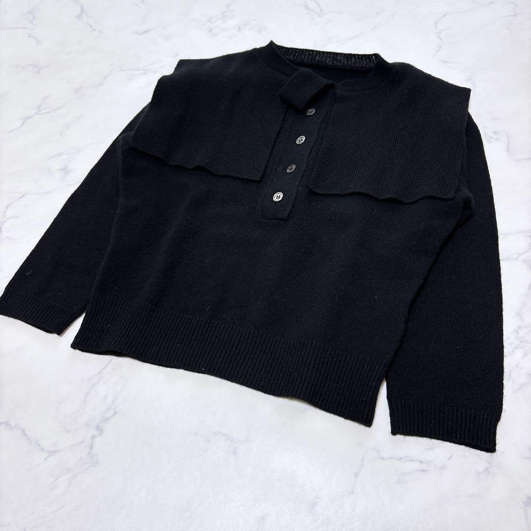 【美品】cygne シーニュ Elise セーラーリボンニット ブラック