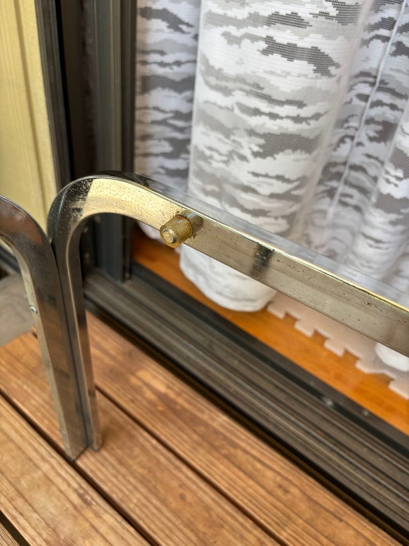 昭和レトロ　 アンティーク　アイアンフレーム ガラステーブル