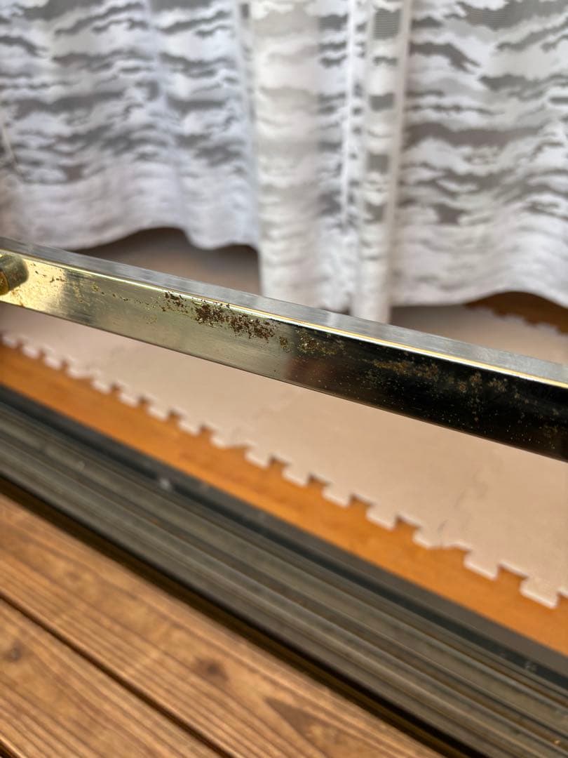 昭和レトロ　 アンティーク　アイアンフレーム ガラステーブル