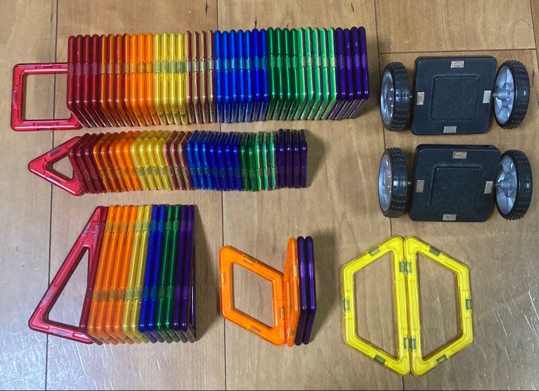 最終値下げ！【正規品】マグフォーマー　　92ピース＋タイヤセット