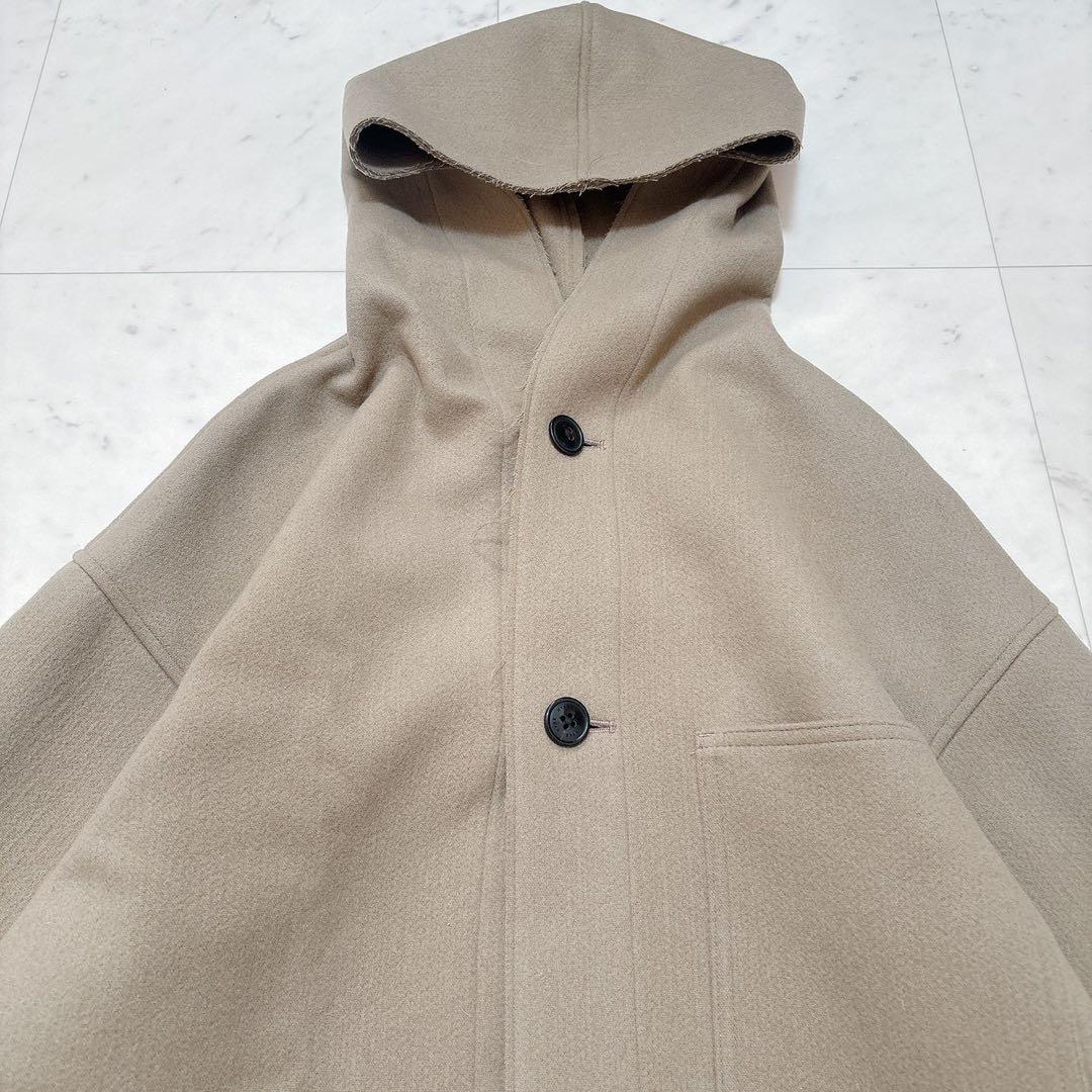 HYKE MELTON HOODED WORK COAT フーデッドコート