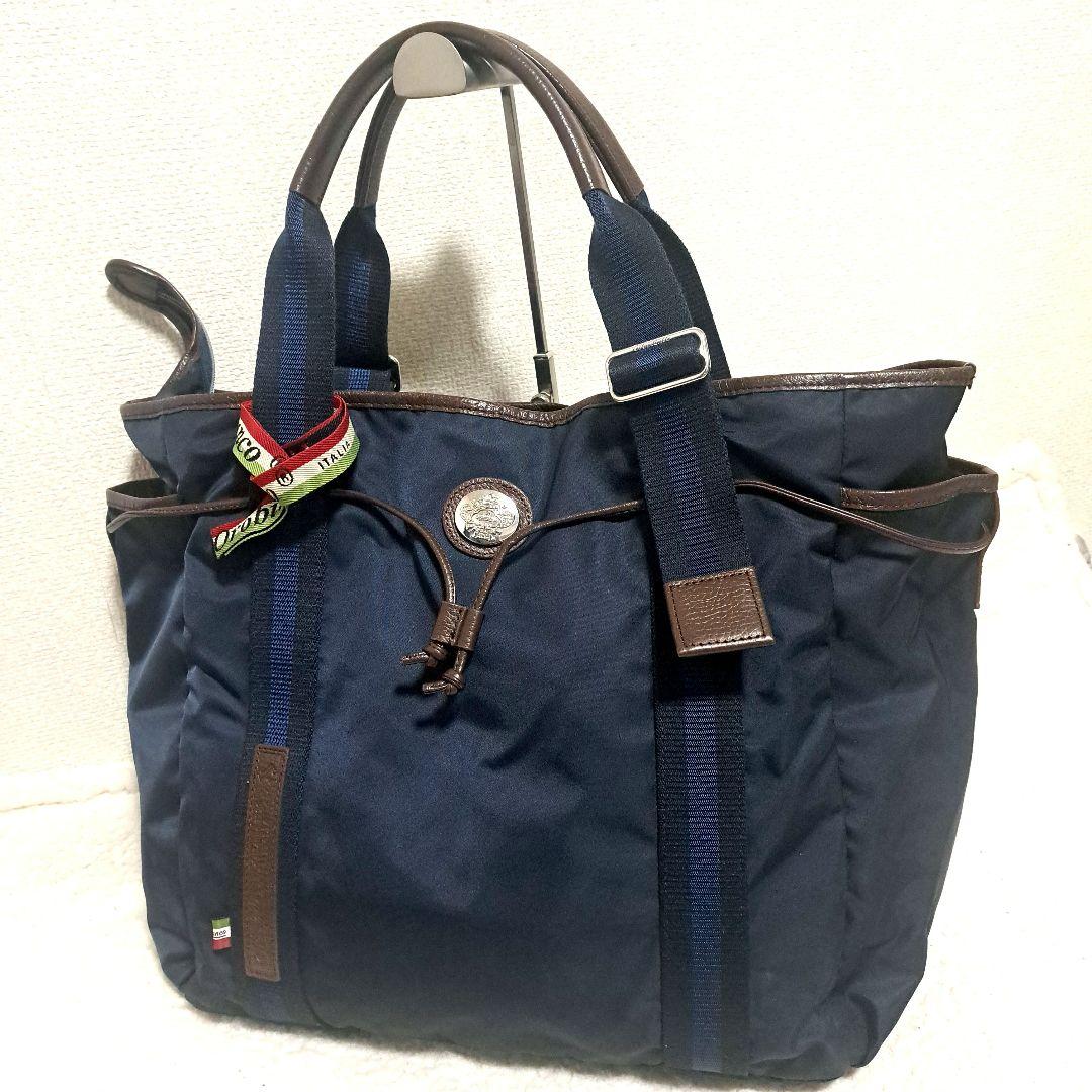 【美品】オロビアンコ トートバッグ ナイロン イタリア製 ARINNA リボン付