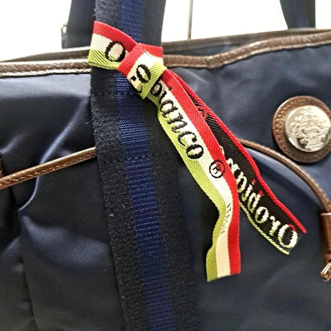 【美品】オロビアンコ トートバッグ ナイロン イタリア製 ARINNA リボン付
