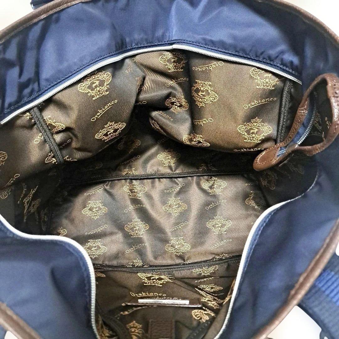 【美品】オロビアンコ トートバッグ ナイロン イタリア製 ARINNA リボン付
