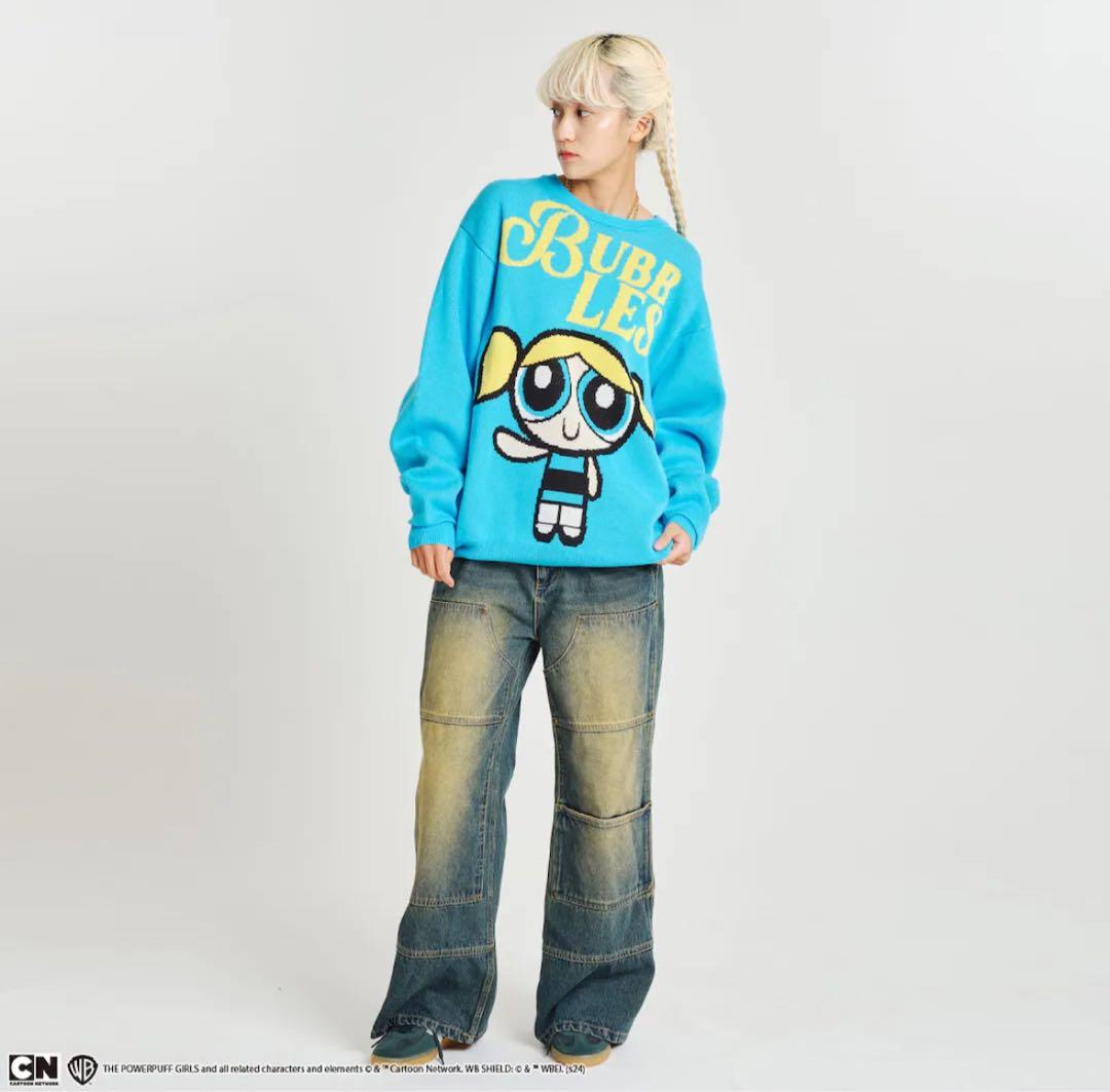 パワーパフガールズ バブルス アトモス ピンク ニット セーター