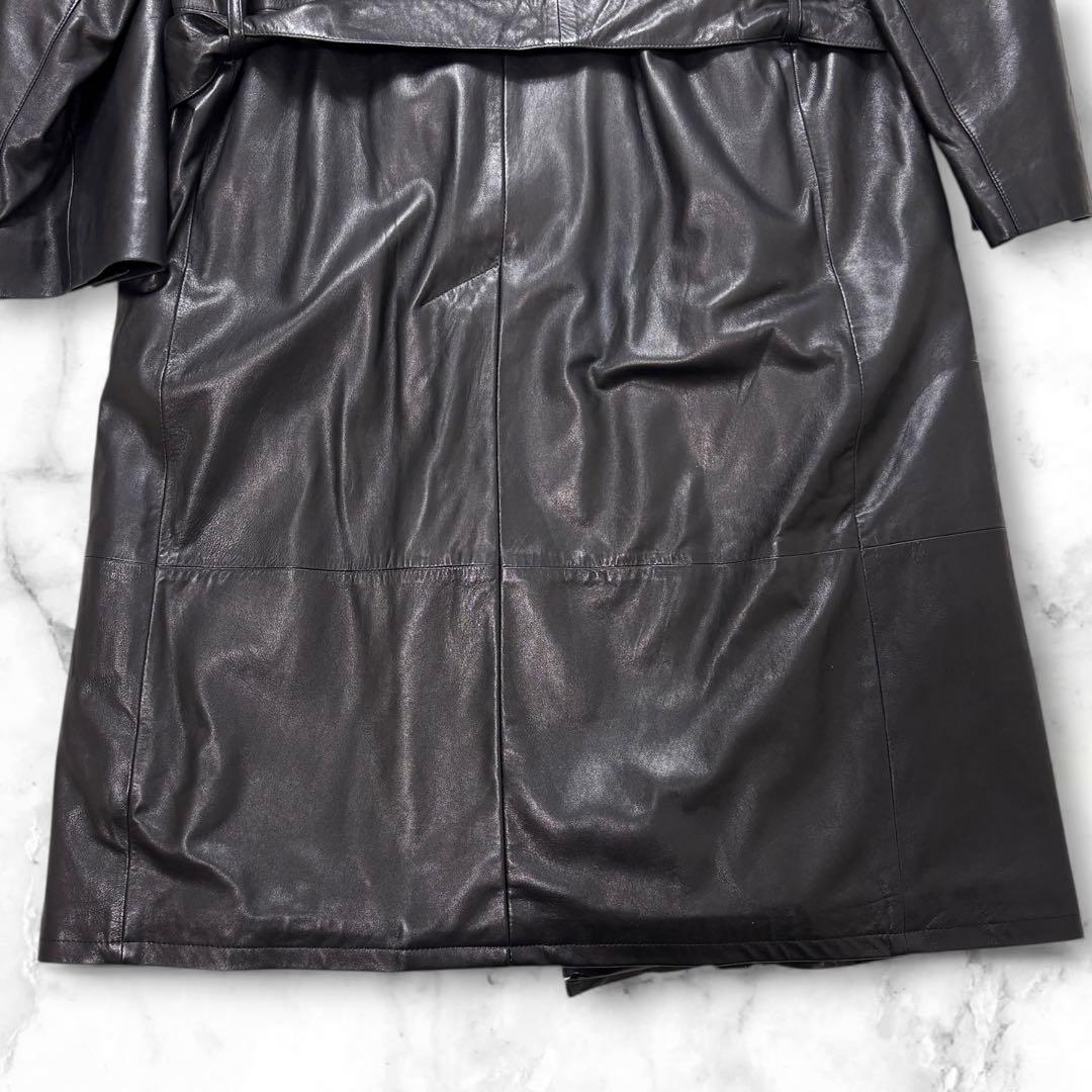 【最高級品】SERAPHIN レザートレンチコート 裏地リアルファー XL相当