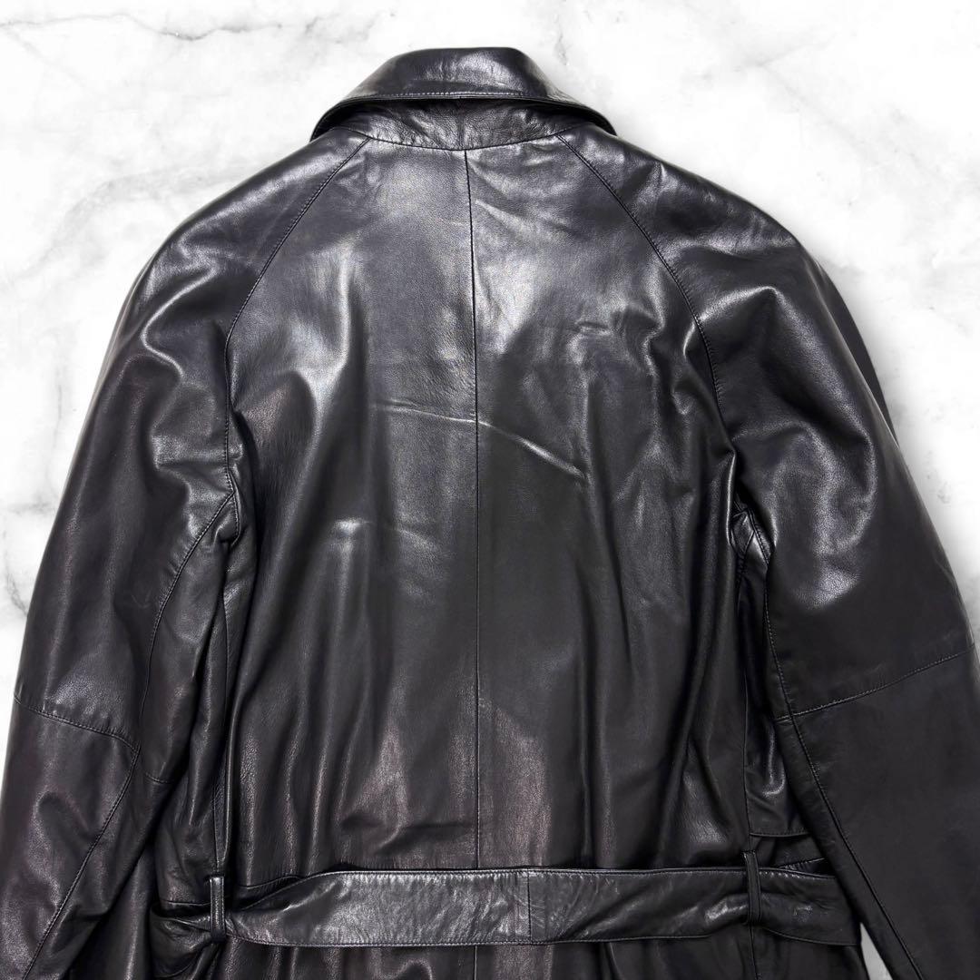【最高級品】SERAPHIN レザートレンチコート 裏地リアルファー XL相当
