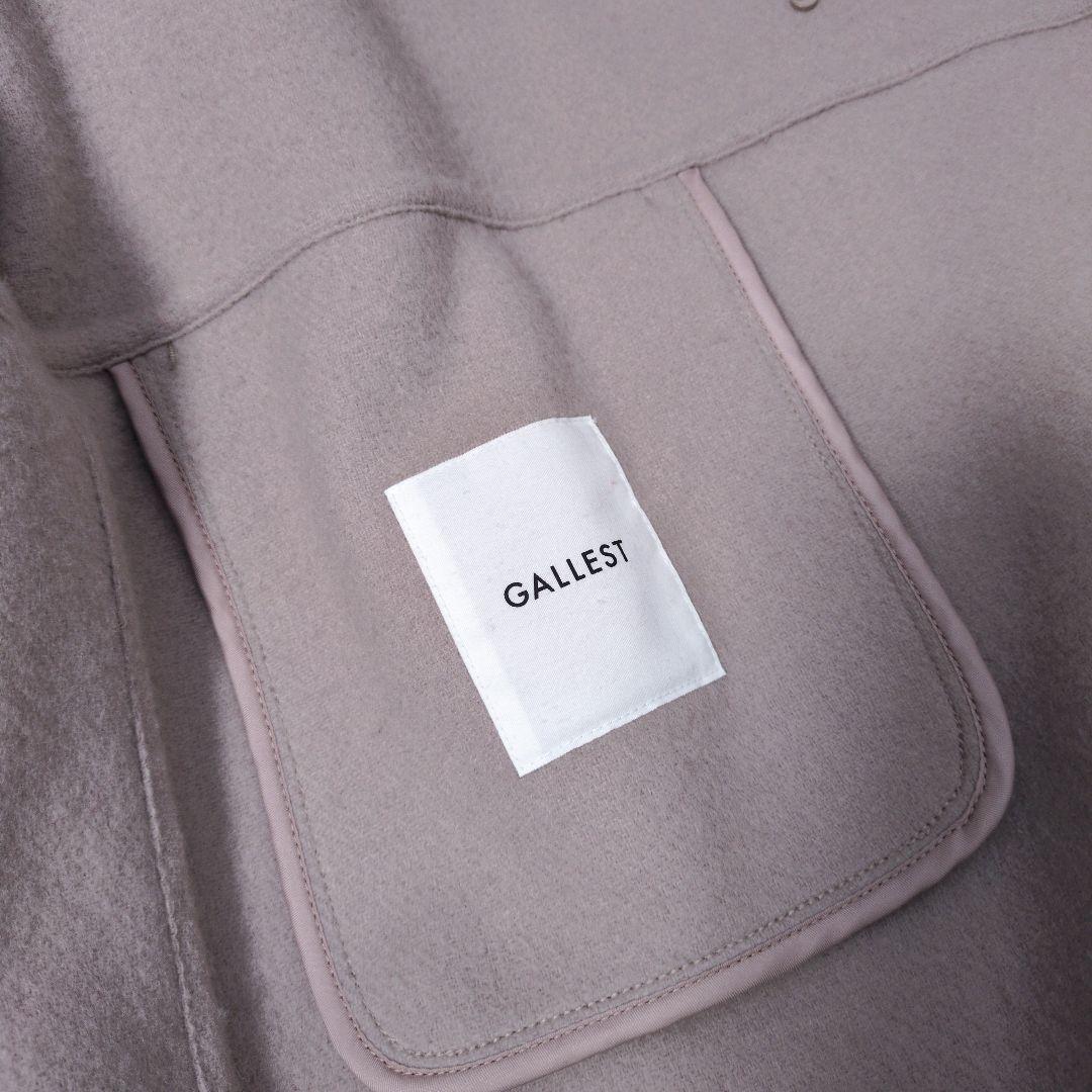 ギャレスト　秋冬　ウール　スタンドカラーコート　ゆったり　マキシ丈　ベビーピンク