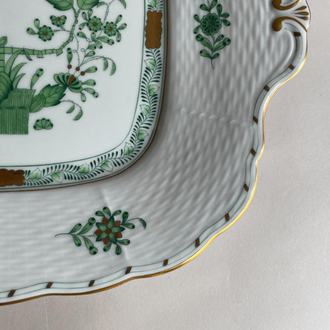 ヘレンド インドの華 スクエアプレート 耳付き