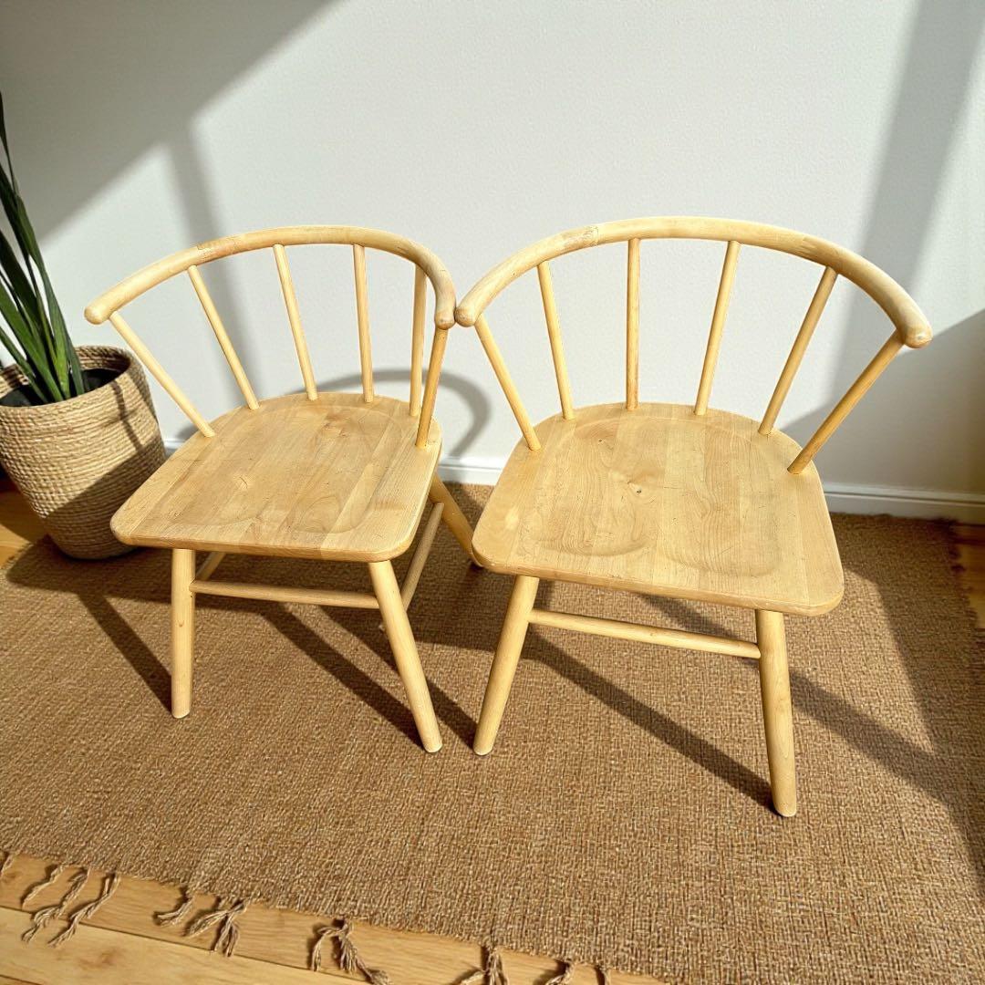 708 モモナチュラル　momo ナチュラル北欧風　ウッドチェア　2脚セット可