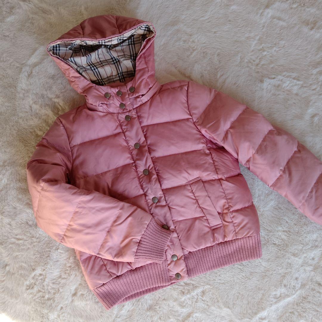 BURBERRY　ピンクダウンジャケット　38 フード取り外し可能