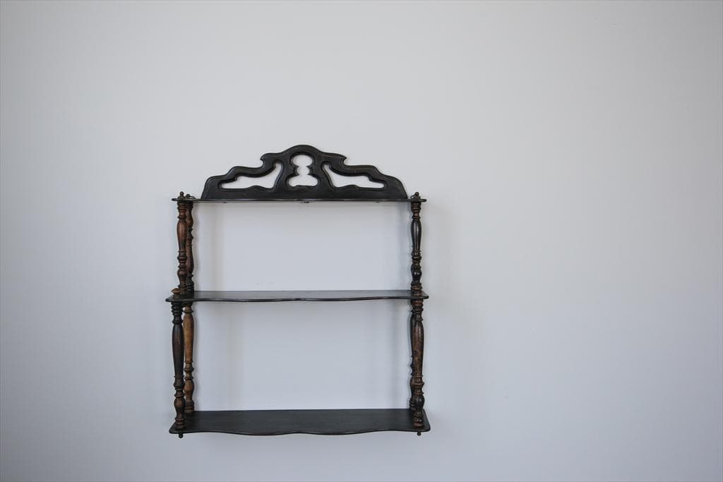 フランスアンティーク木製ウォールシェルフ/壁掛けラック/飾り棚(90-230)