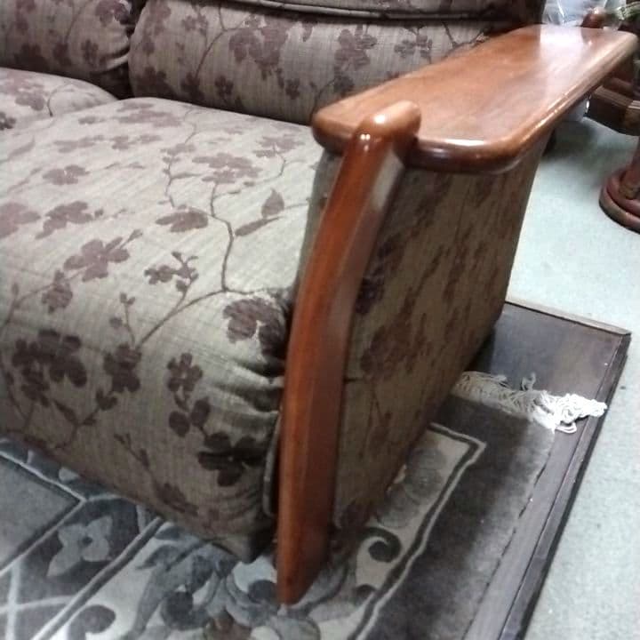 花柄デザイン 2人掛けソファ　国産家具