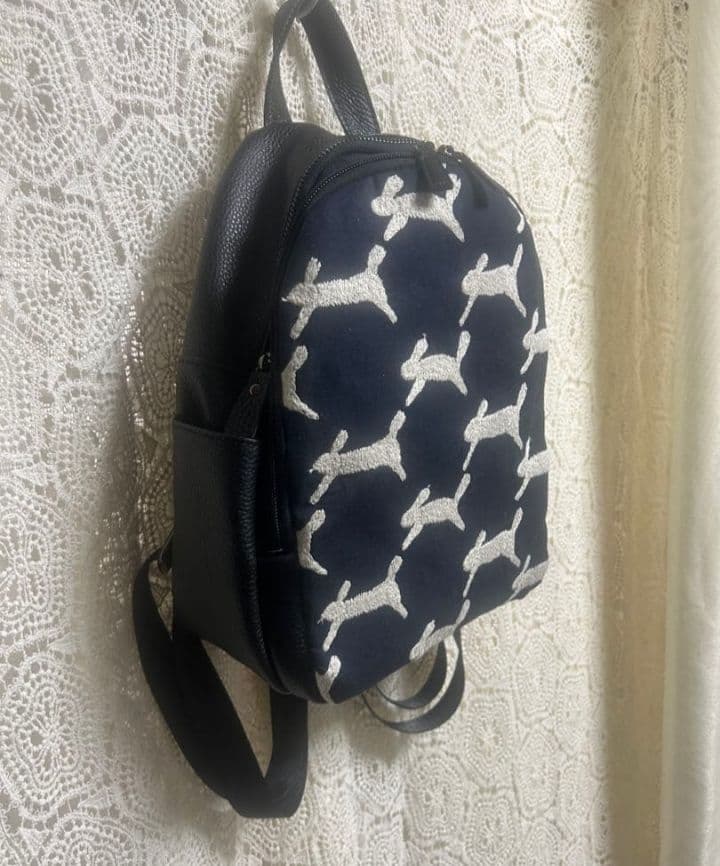 【お値下げです】ミナペルホネン ハンドメイド 本革リュックrun run run