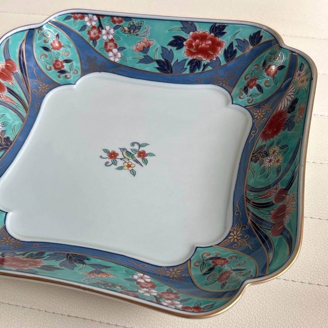 有田焼　弥左衛門窯　大皿　金彩古伊万里　角鉢　盛皿　飾り皿　色絵　和食器　お正月