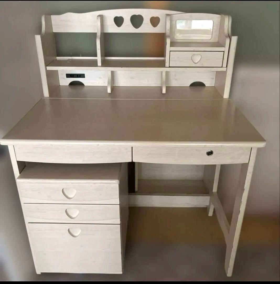 学習机 イス　女の子用　収納力抜群