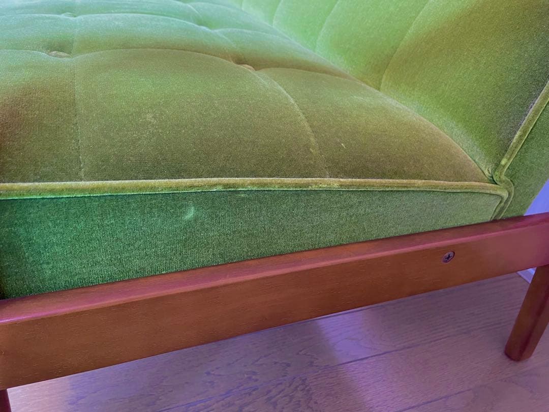 カリモク60Kチェア　2シーター　ソファ　モケットグリーン