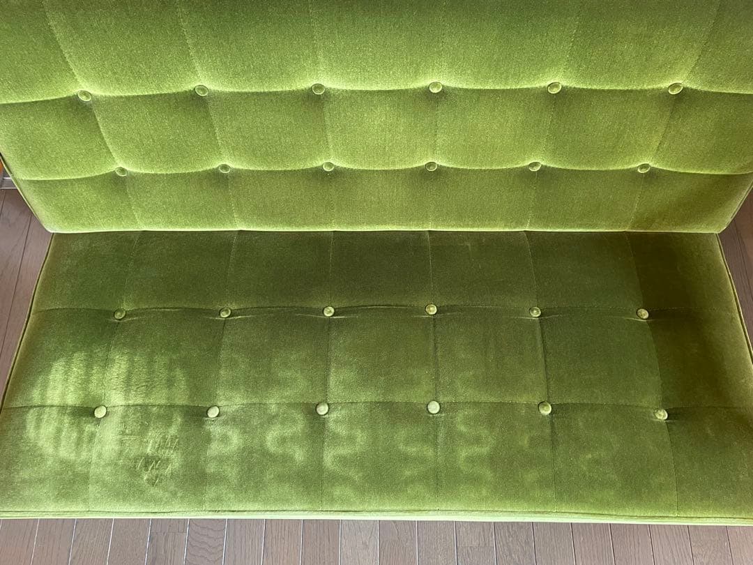 カリモク60Kチェア　2シーター　ソファ　モケットグリーン