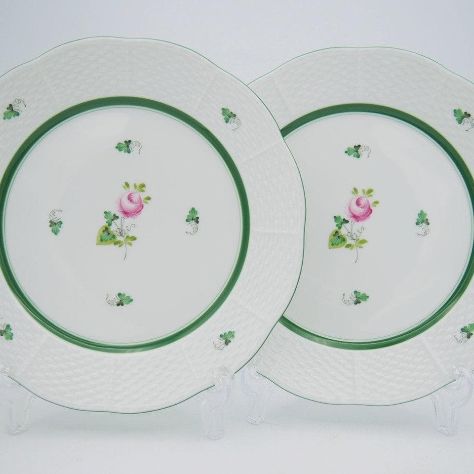 ヘレンド ウィーンの薔薇 521/VRH 23cm ランチプレート ペア #1