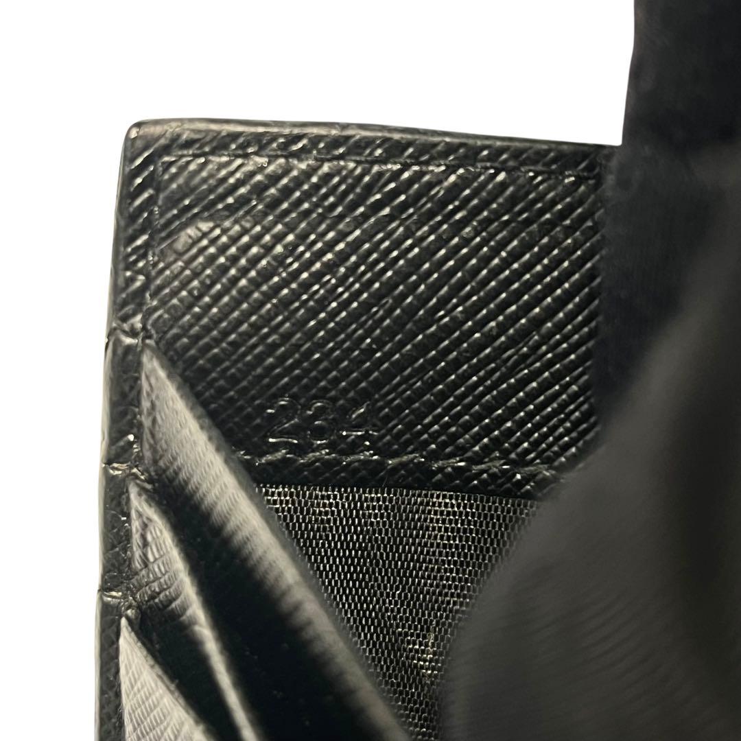 希少✨プラダ マネークリップ 札入れ カードケース サフィアーノレザー ブラック