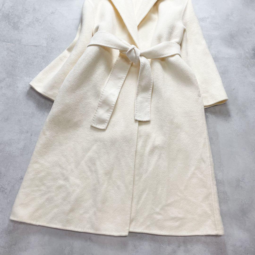 高級感✨セルフォード ロングコート フード リバーコート アイボリー 36 S