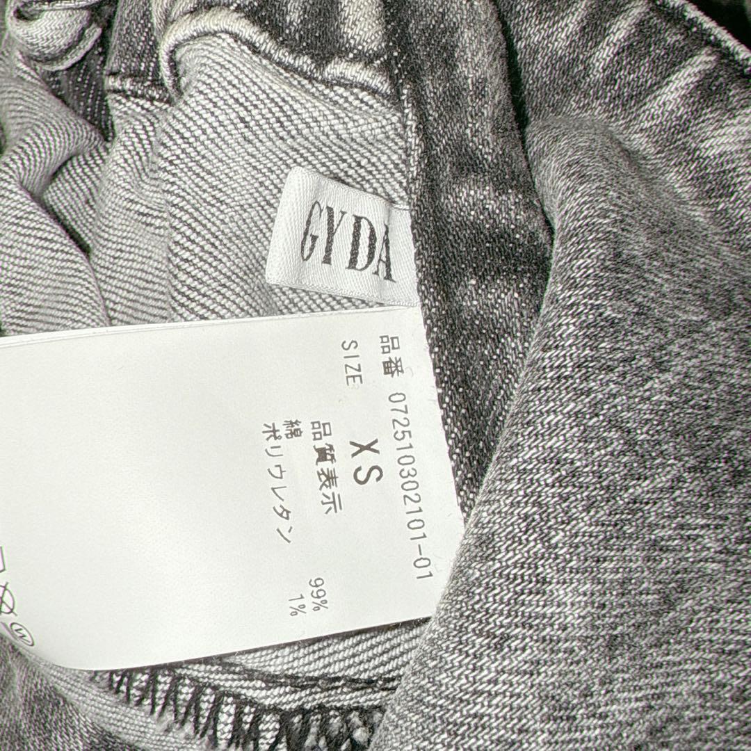 【GYDA】ジェイダ　新作　ブラックケミカルBACKリボンデニムロンパース　XS